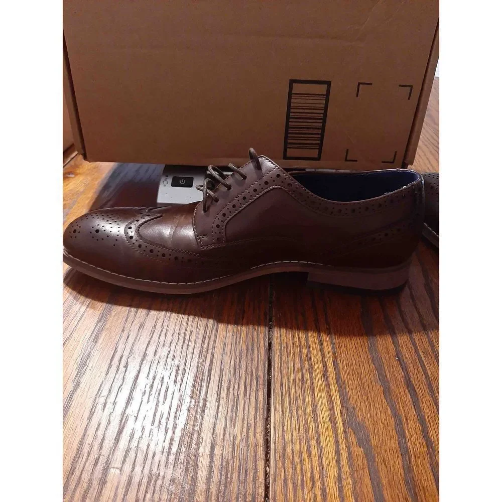 Mens Size 7 Bruno Marc Brown William 2 Leather Oxford Dress Shoes